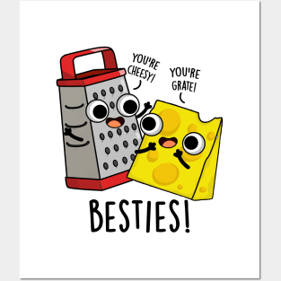 Besties Funny Cheese Grater Puns Posters and Art